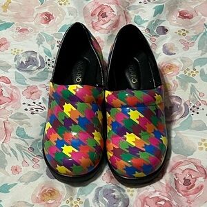 Ingaro Nursing Shoes Multicolor Houndstooth Slip Resistant Clogs Women 8.5M